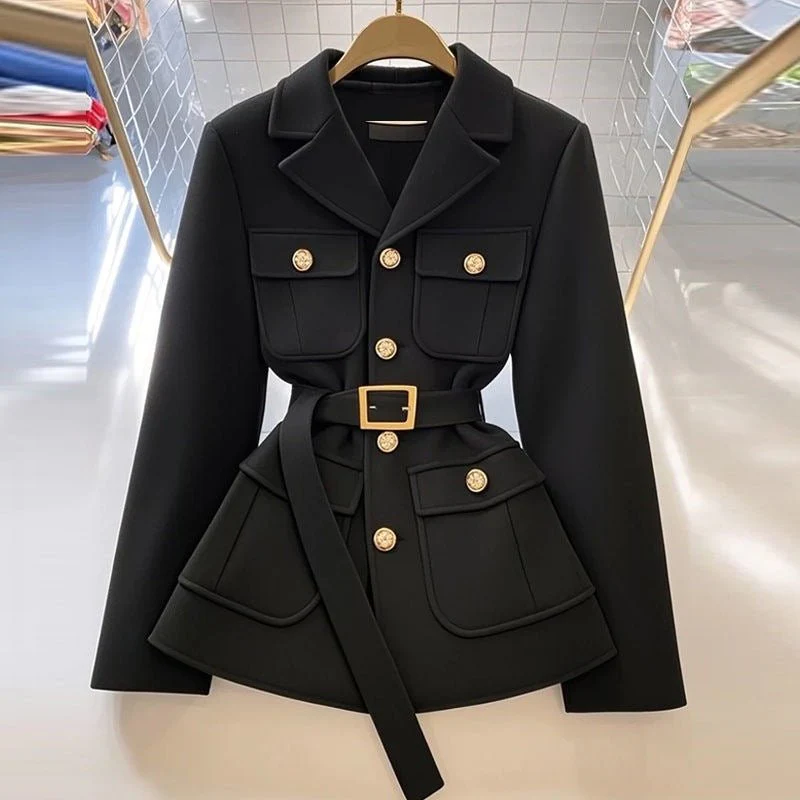 Elegant Edge | Slim Fit Single-Breasted Suit Collar Blazer - Image 8