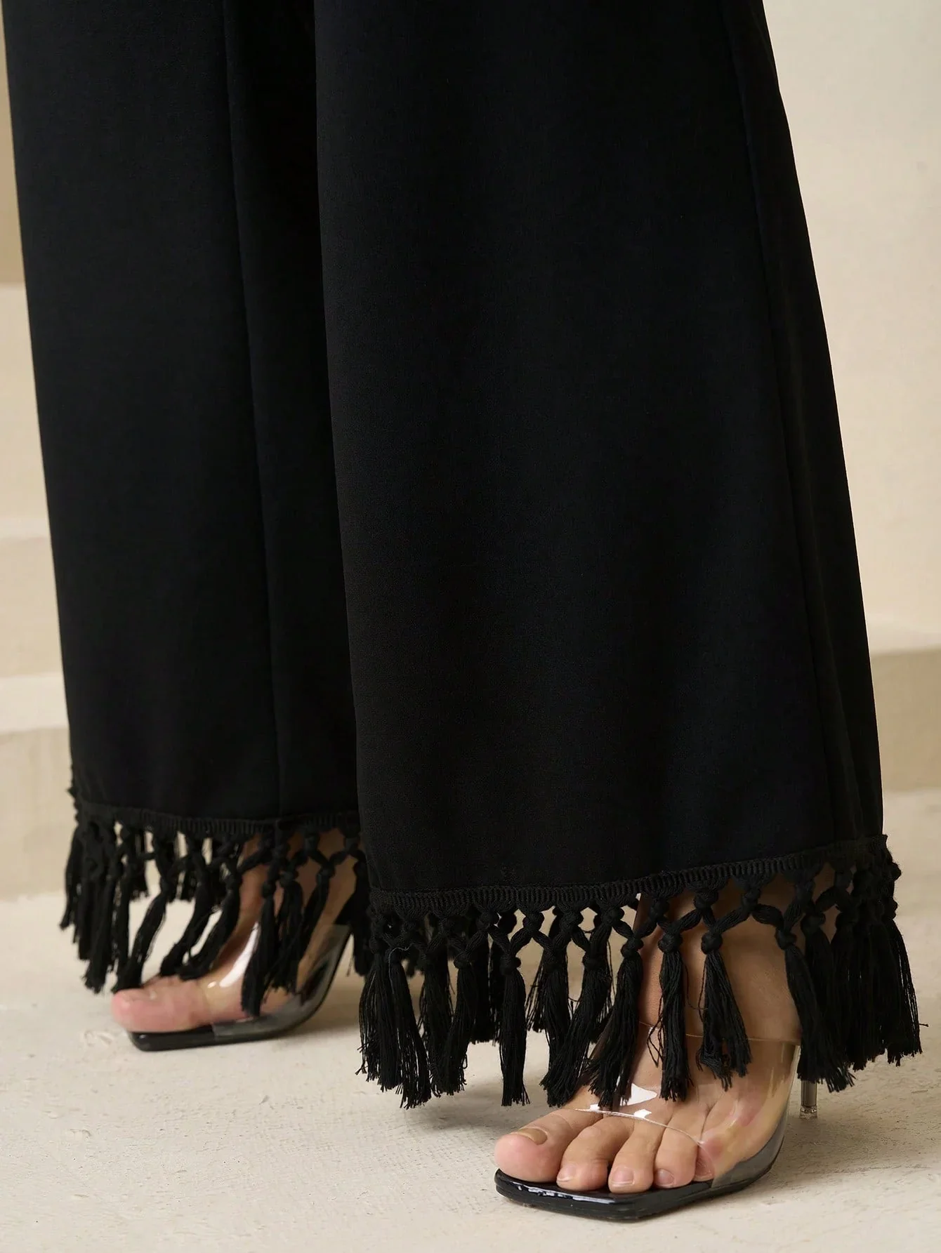 Elegant High Waist Pleated Wide Leg Pants,Plus Size FD - Image 3