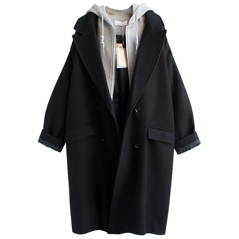 Elegant Warmth | Wool-Blend Double-Breasted Loose Coat - Image 5