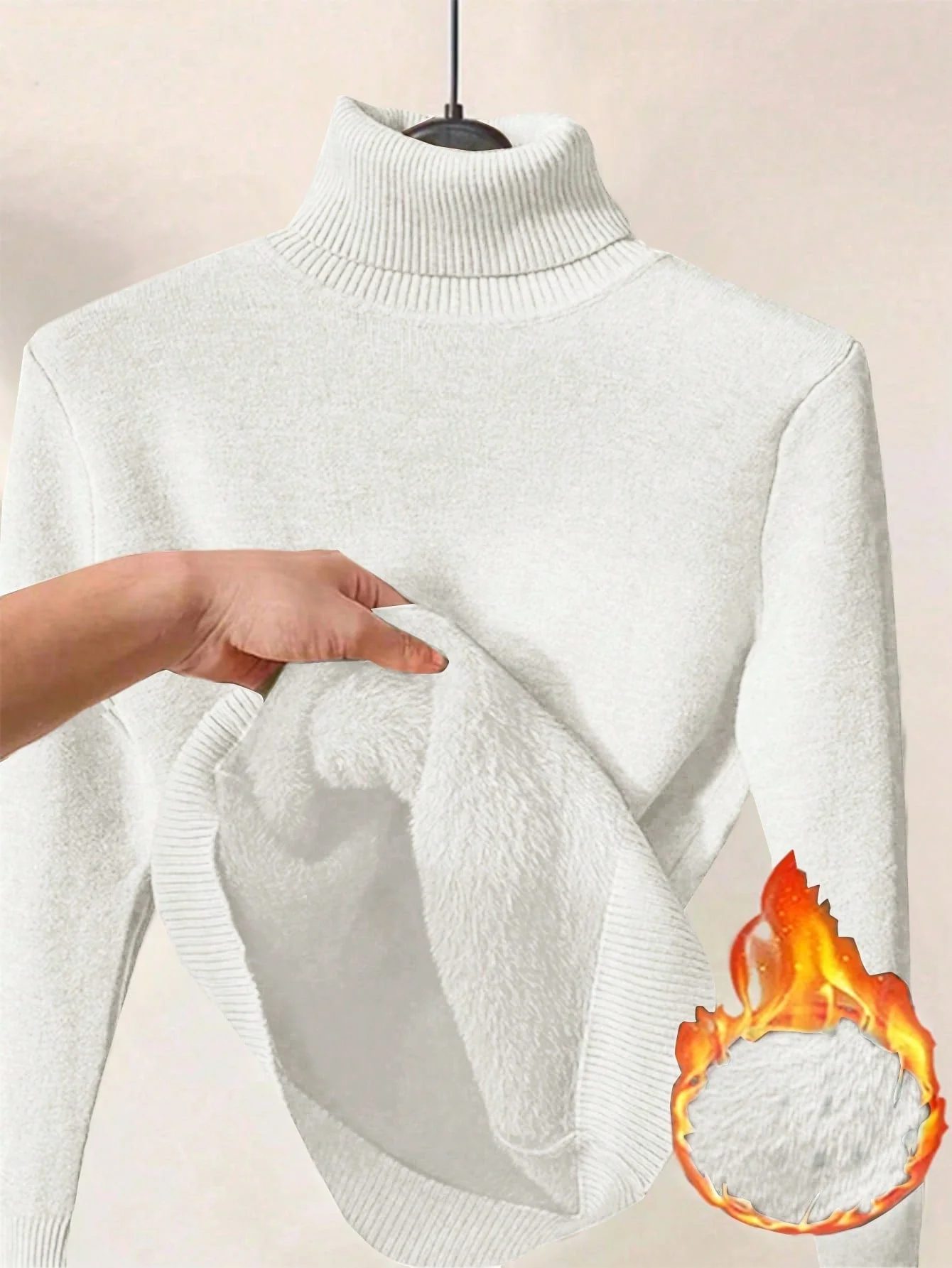 Essnce High Neck Slim Fit Fluffy Sweater, Thick And Warm - Image 21