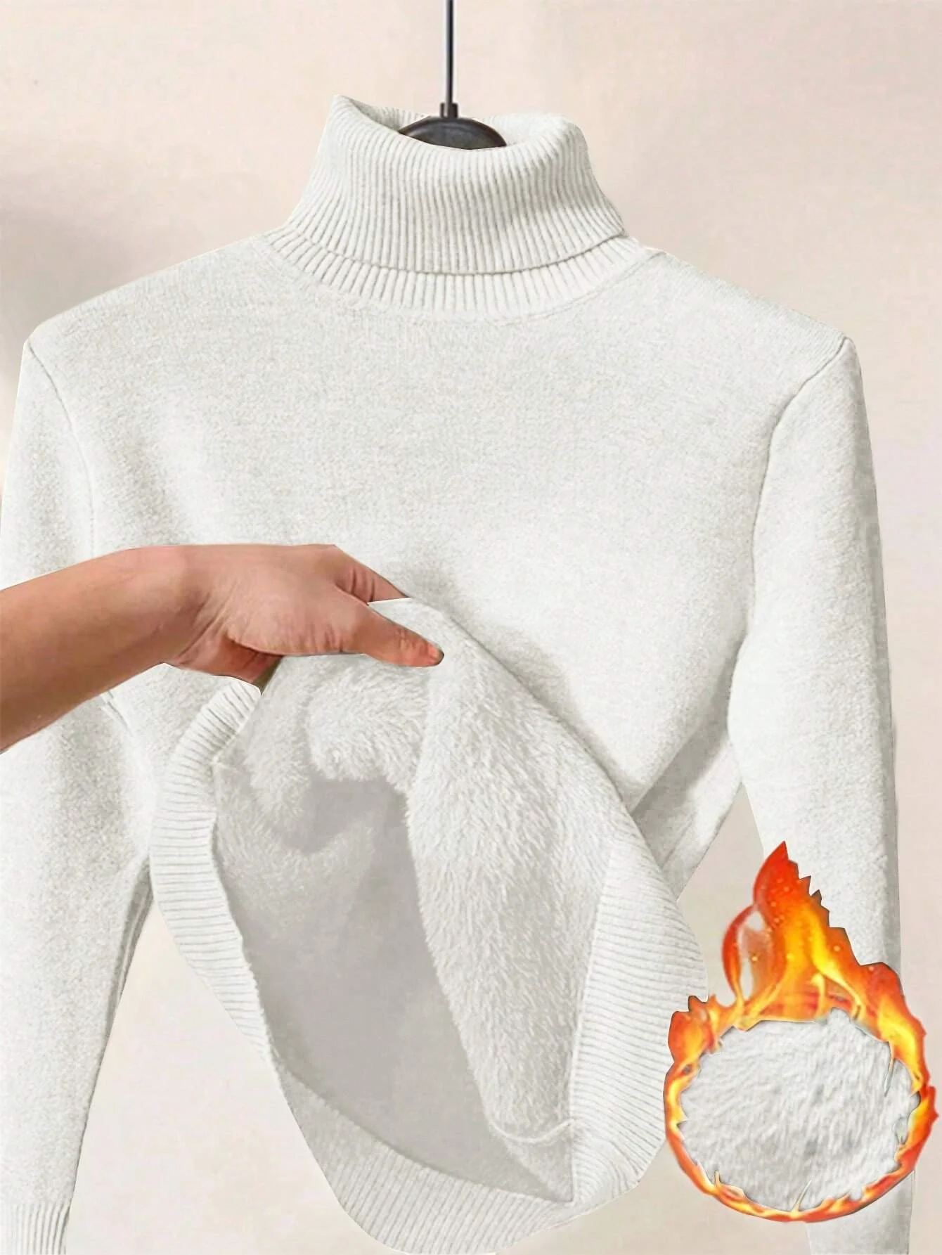 Essnce High Neck Slim Fit Fluffy Sweater, Thick And Warm - Image 28