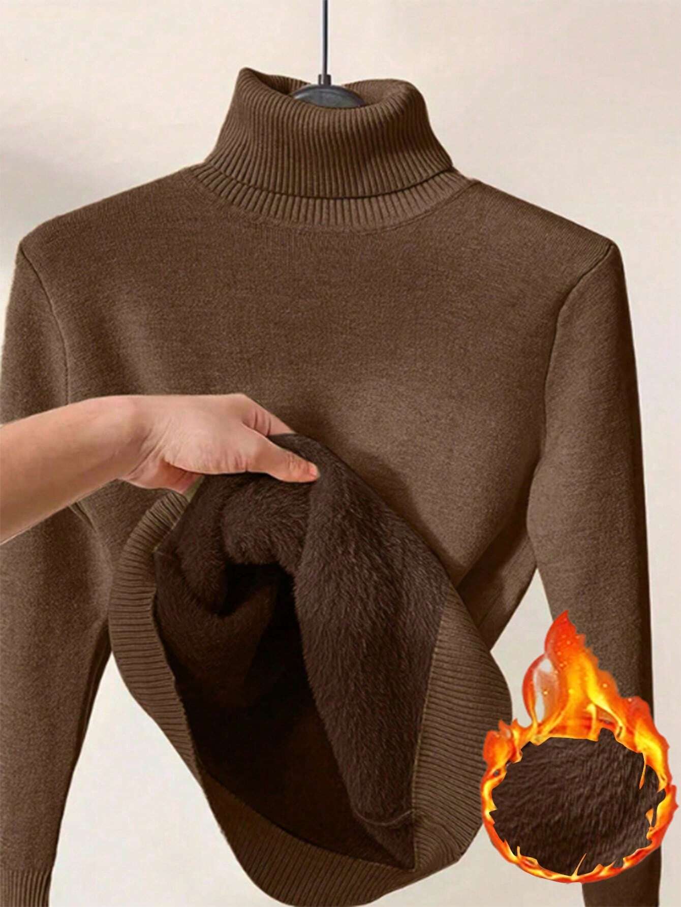 Essnce High Neck Slim Fit Fluffy Sweater, Thick And Warm - Image 29