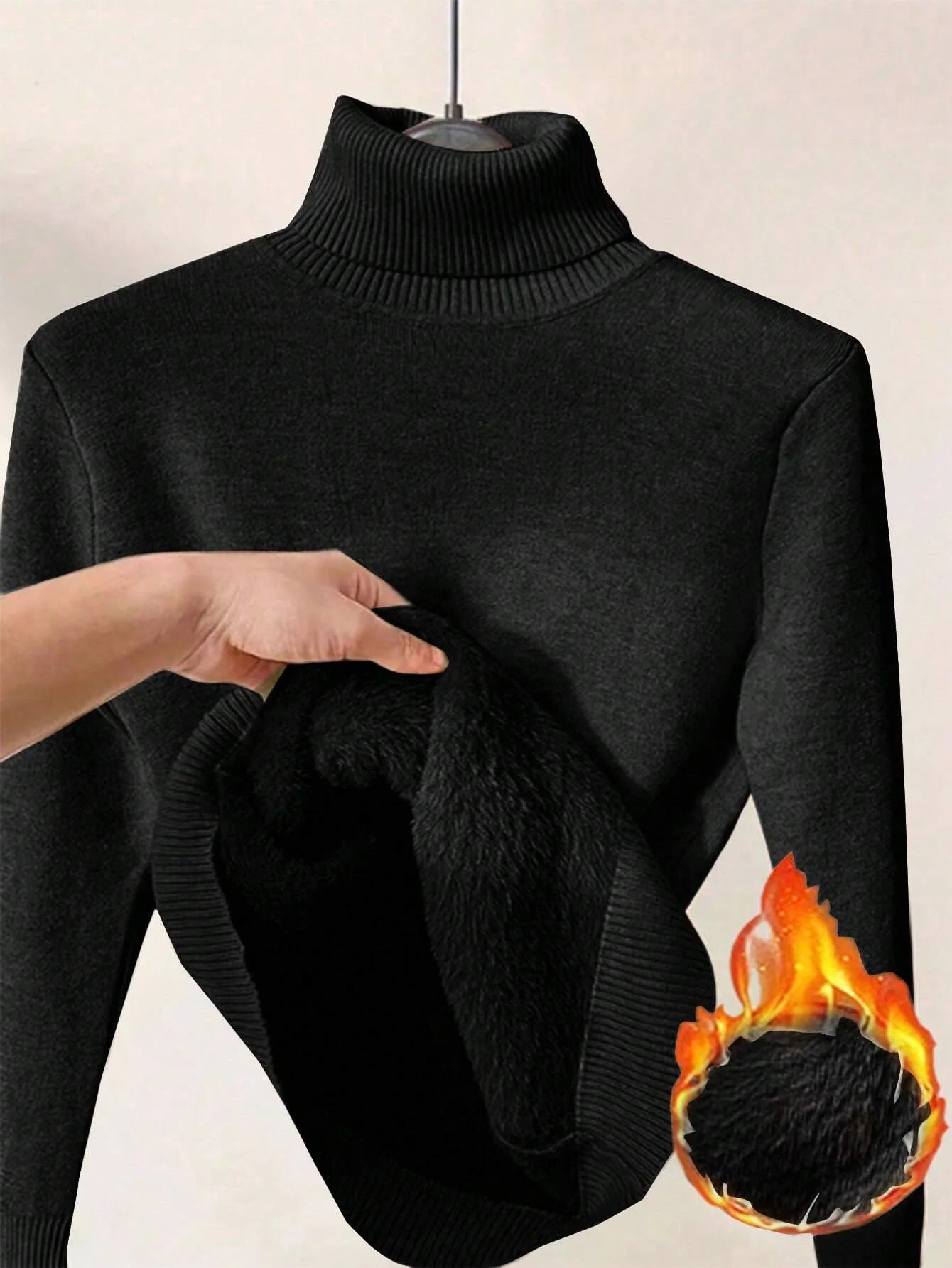 Essnce High Neck Slim Fit Fluffy Sweater, Thick And Warm - Image 30