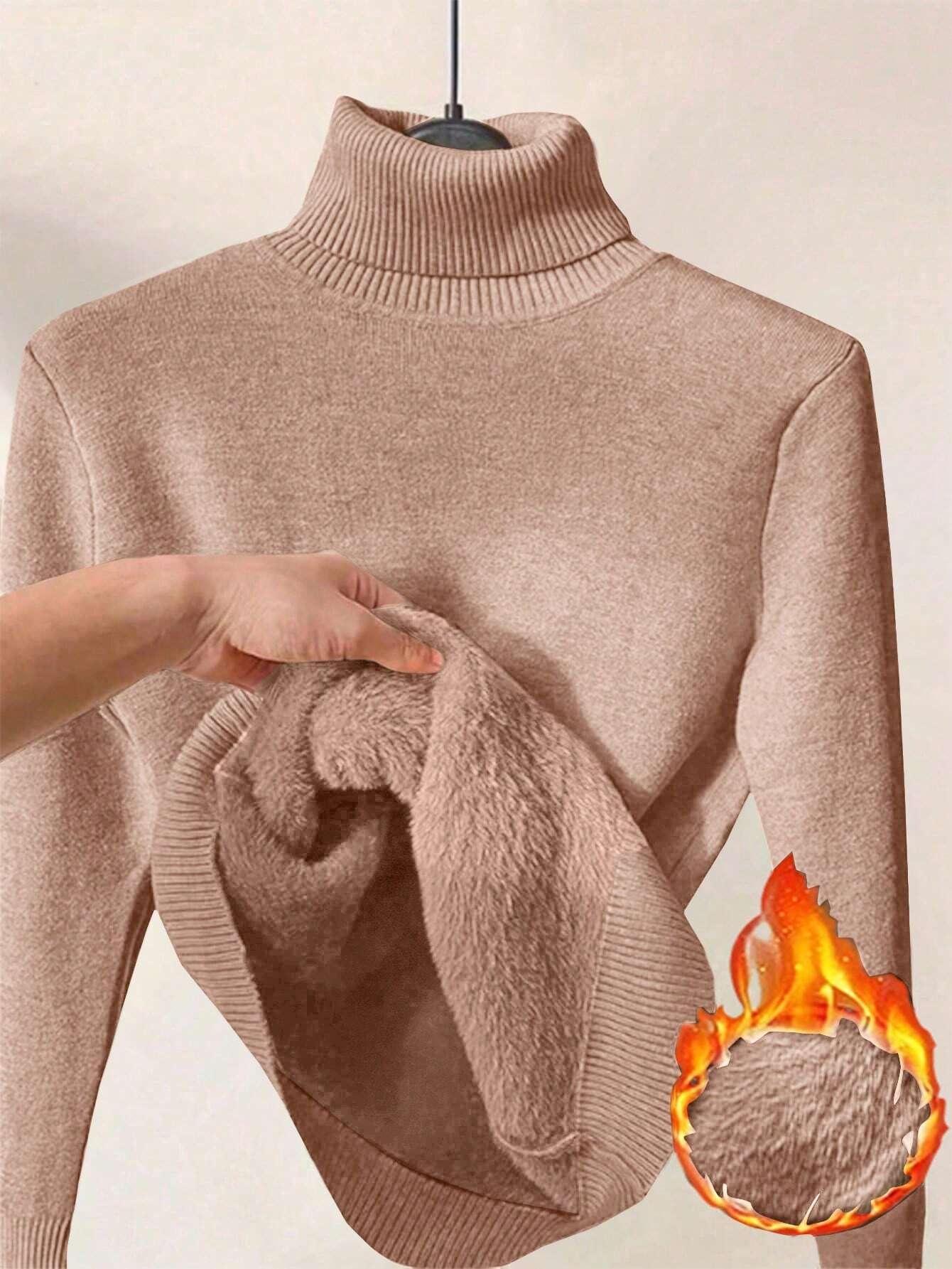 Essnce High Neck Slim Fit Fluffy Sweater, Thick And Warm - Image 31
