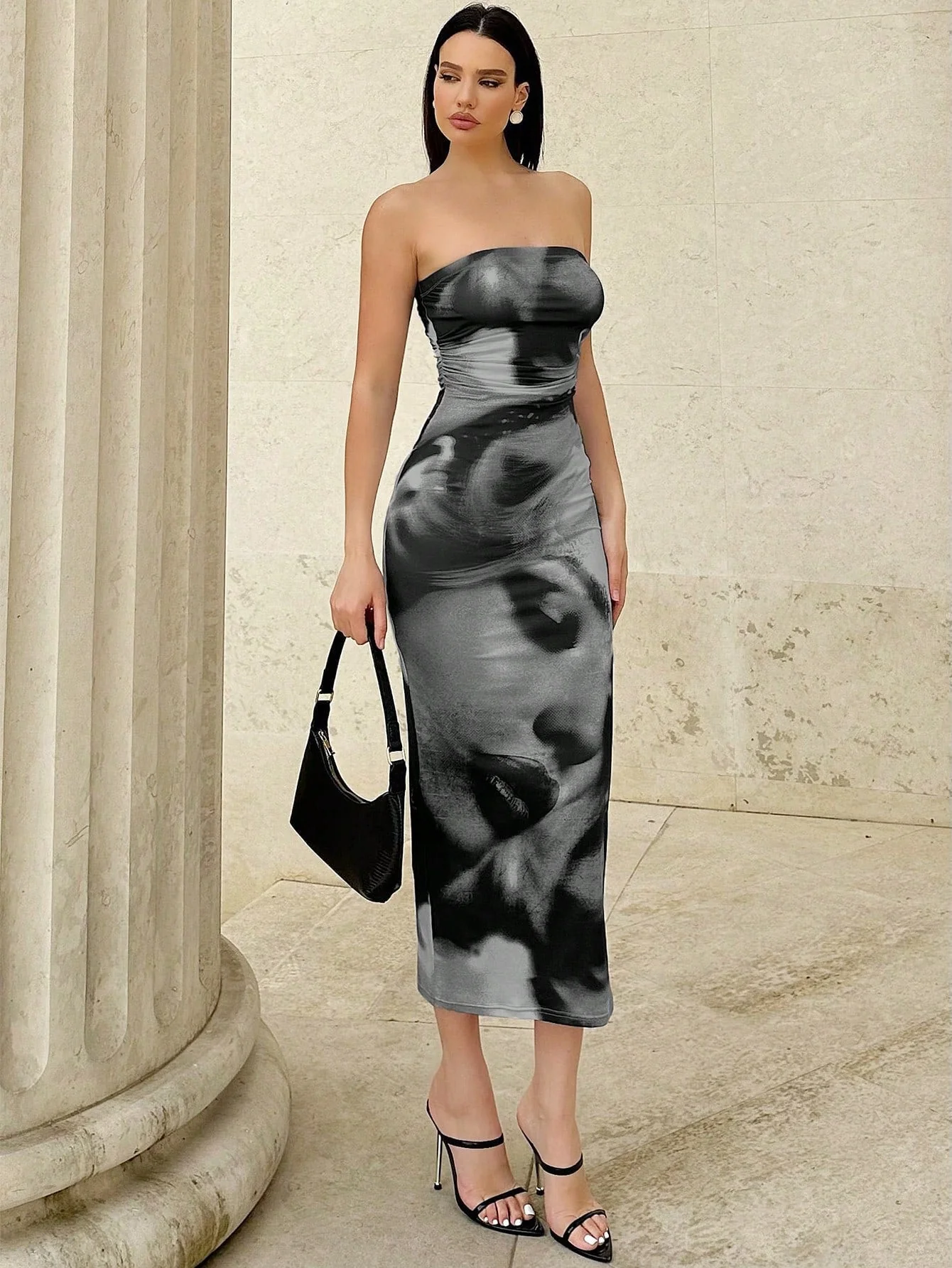 Essnce Women's Retro Portrait Printed Bodycon Dress - Image 2