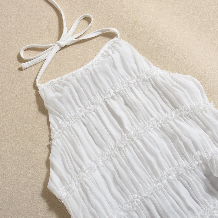 Ethereal Muse | Backless Pleated Halter Maxi Dress - Image 12