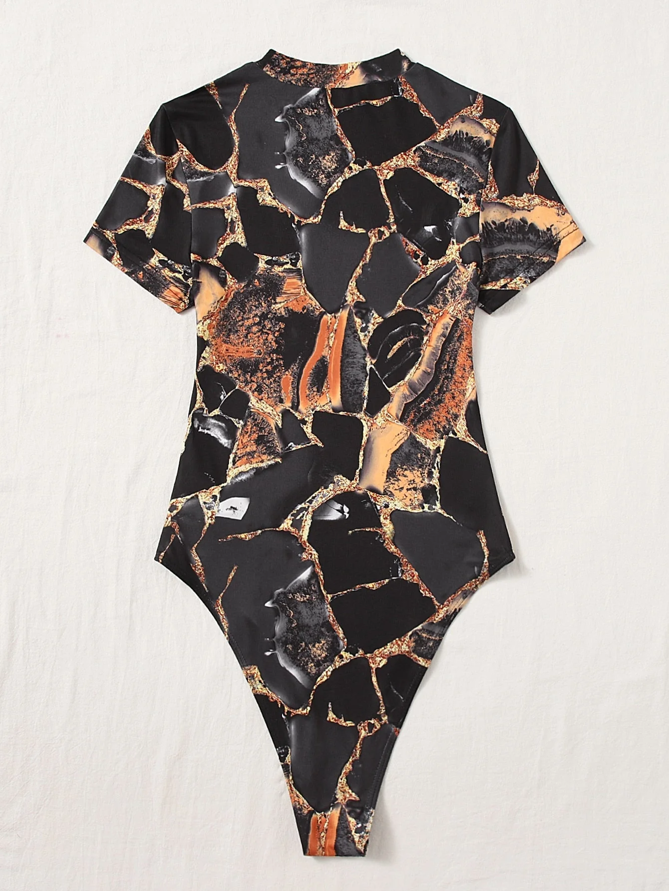 EZwear Marble Print High Cut Bodysuit - Image 10
