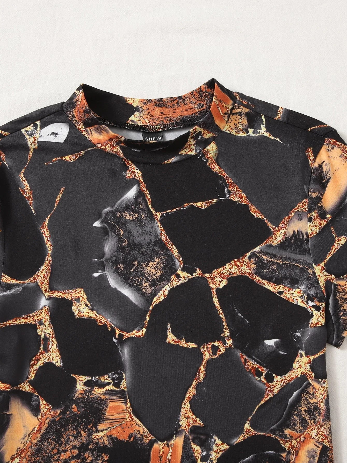 EZwear Marble Print High Cut Bodysuit - Image 11