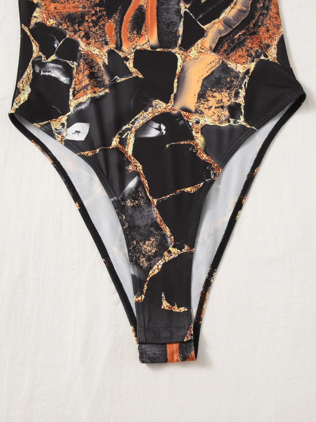 EZwear Marble Print High Cut Bodysuit - Image 12
