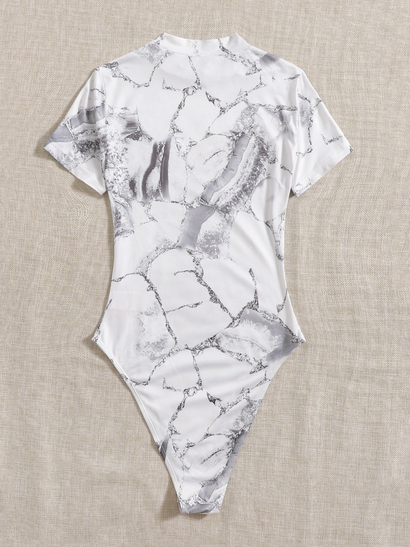 EZwear Marble Print High Cut Bodysuit - Image 13