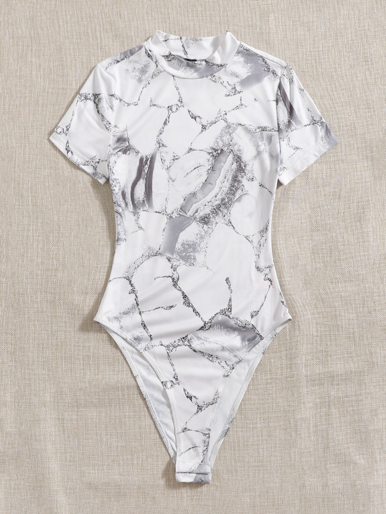 EZwear Marble Print High Cut Bodysuit - Image 14