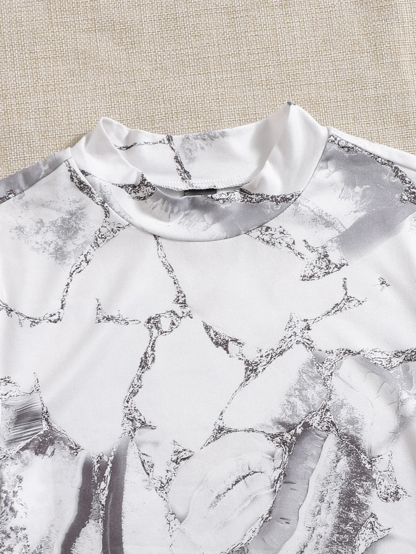 EZwear Marble Print High Cut Bodysuit - Image 16