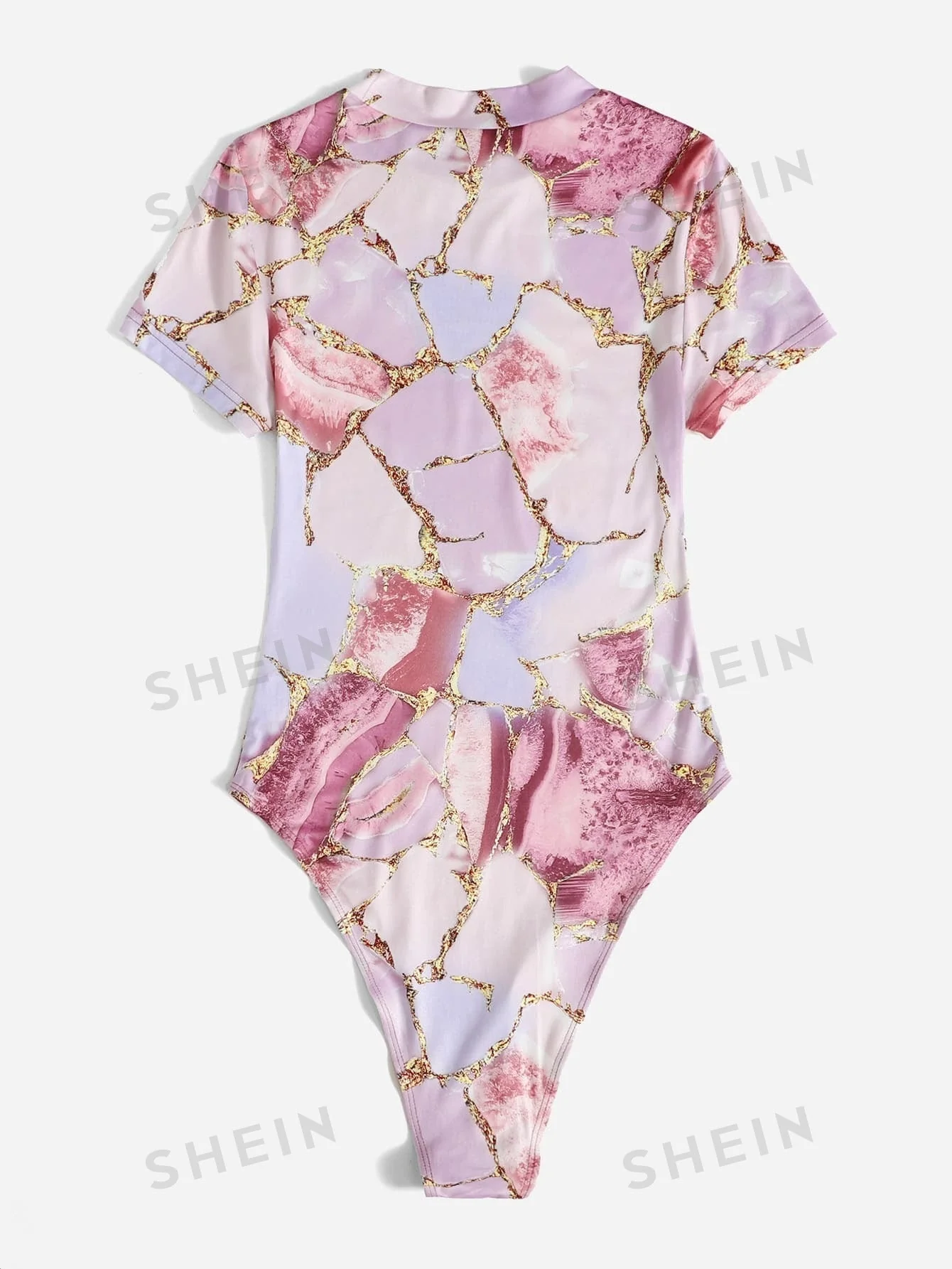 EZwear Marble Print High Cut Bodysuit - Image 6