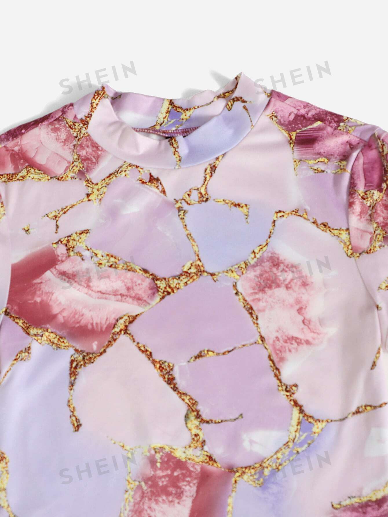 EZwear Marble Print High Cut Bodysuit - Image 8