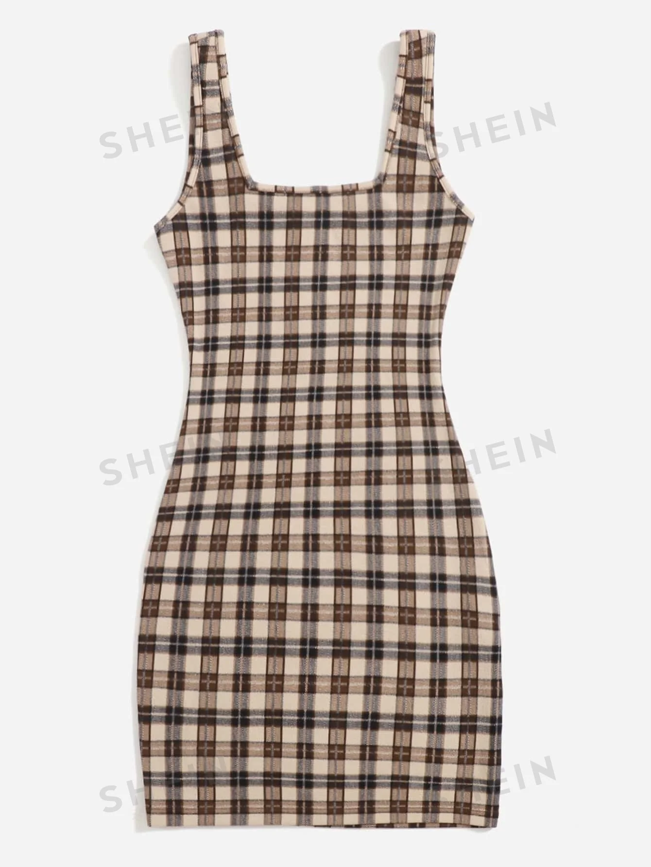 EZwear Plaid Print Cami Dress - Image 3