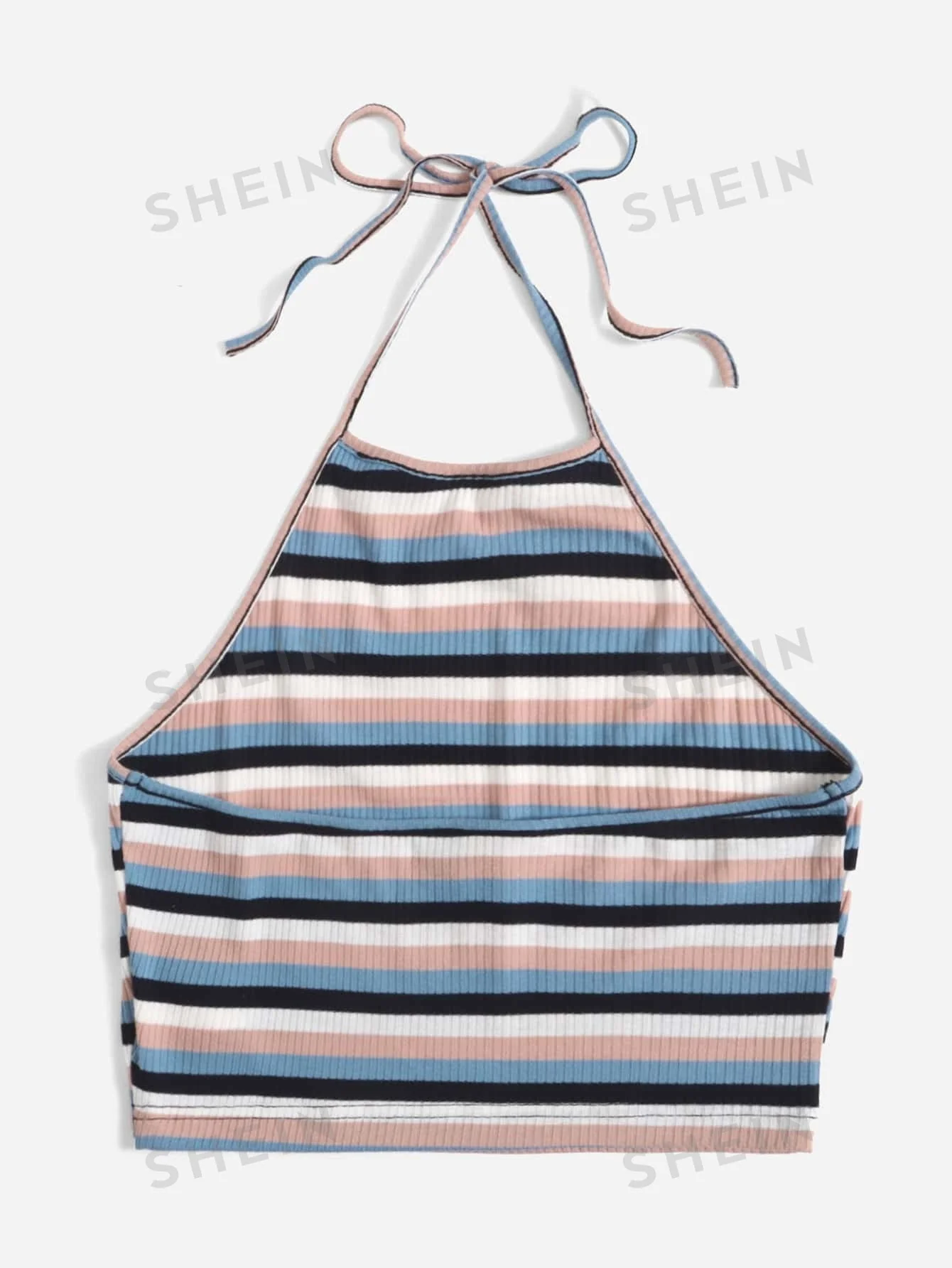 EZwear Solid Rib-knit Halter Top - Image 4