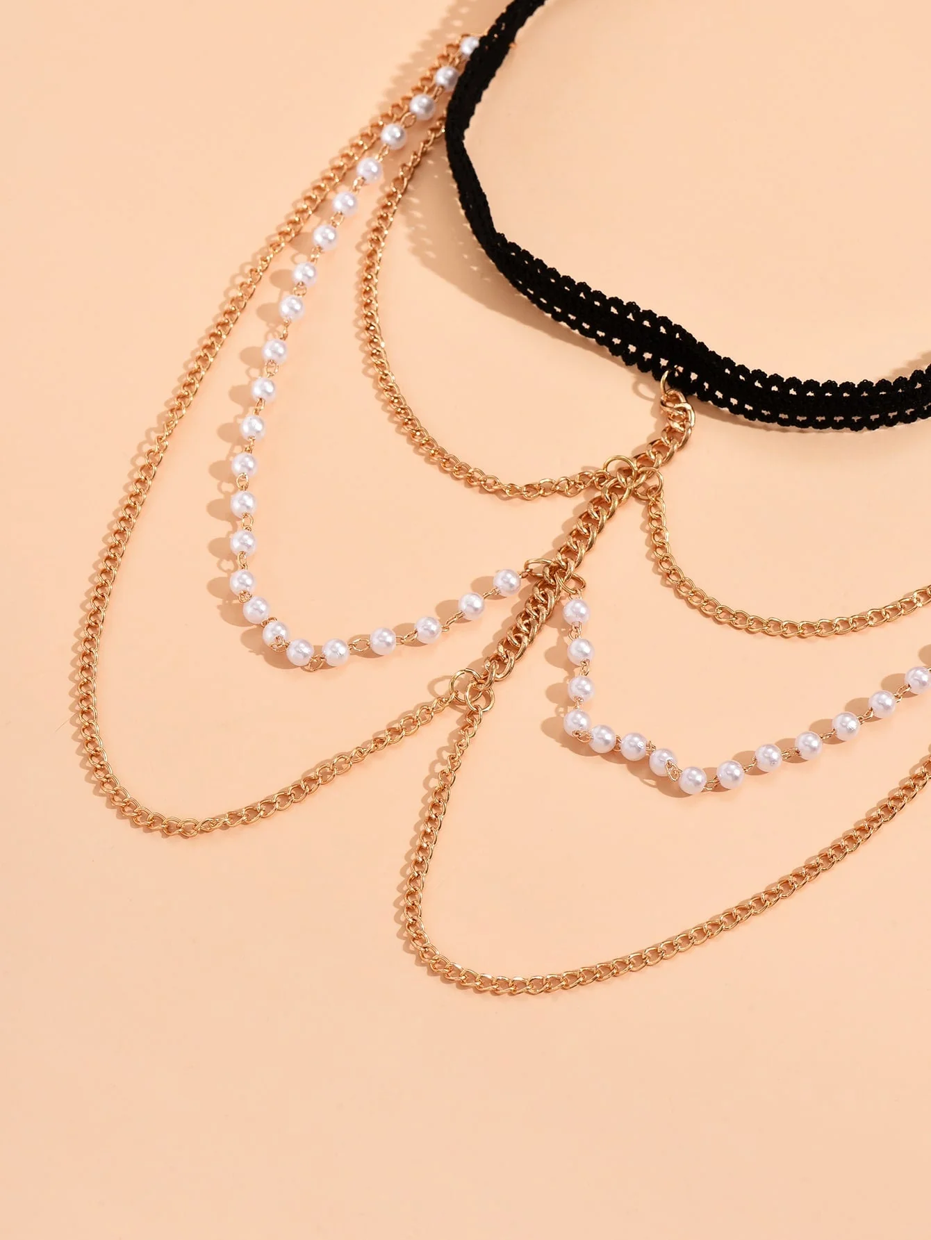 Faux Pearl Decor Layered Leg Chain - Image 3