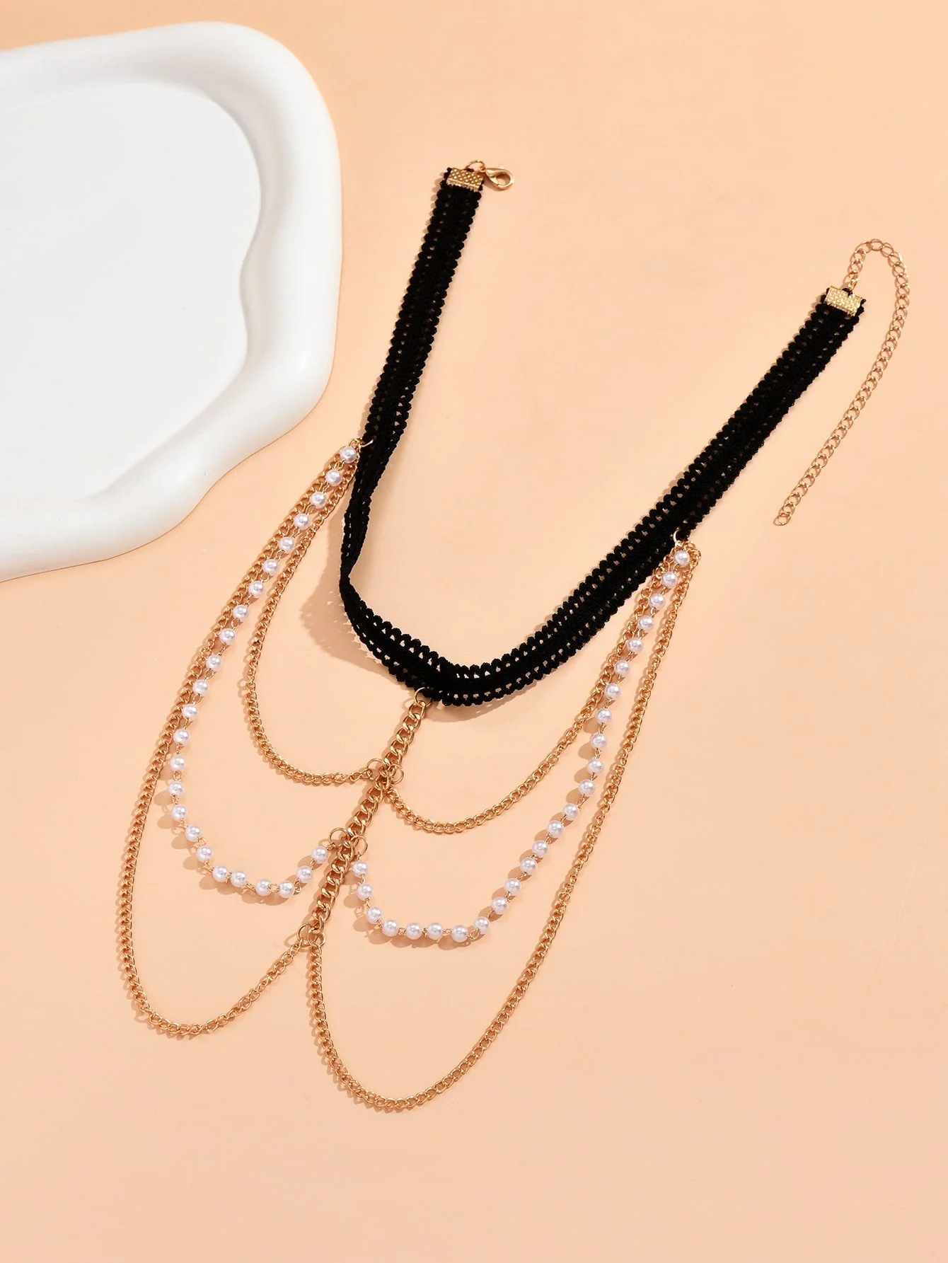 Faux Pearl Decor Layered Leg Chain - Image 5