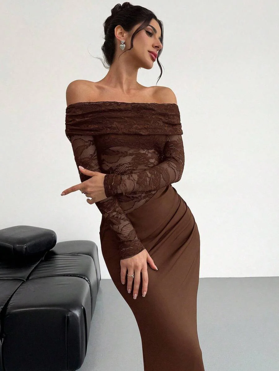 Firerie Women Summer Festival Old Money Elegant Sexy Minimalist Fashion Fatale Charm Valentine's Day  Party Date Off Shoulder Textured Mesh Sheer Gathered Low-Waist Bodycon Red Maxi - Image 16