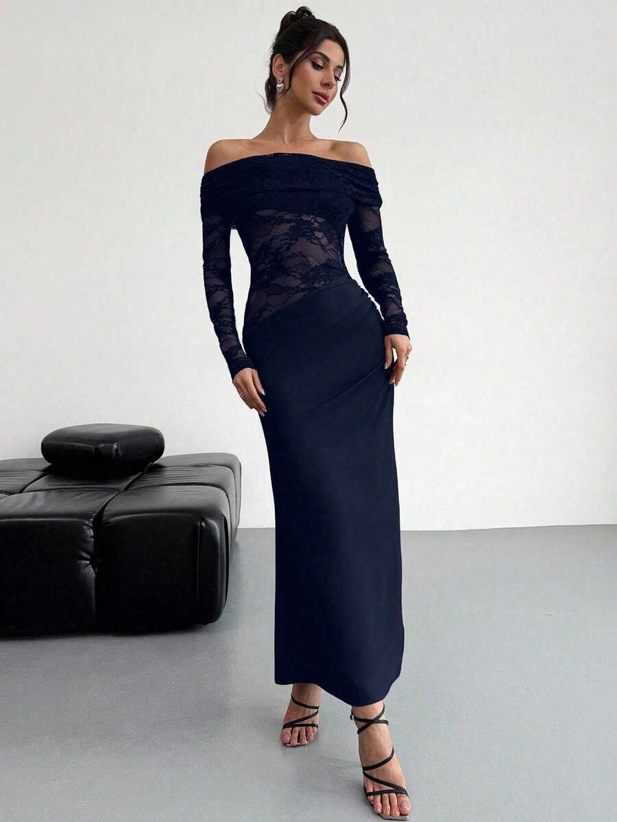 Firerie Women Summer Festival Old Money Elegant Sexy Minimalist Fashion Fatale Charm Valentine's Day  Party Date Off Shoulder Textured Mesh Sheer Gathered Low-Waist Bodycon Red Maxi - Image 31