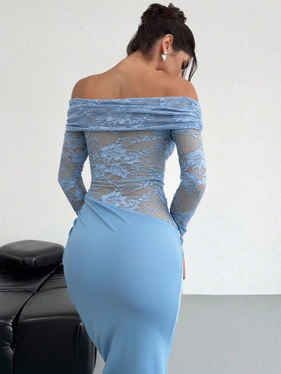 Firerie Women Summer Festival Old Money Elegant Sexy Minimalist Fashion Fatale Charm Valentine's Day  Party Date Off Shoulder Textured Mesh Sheer Gathered Low-Waist Bodycon Red Maxi - Image 36