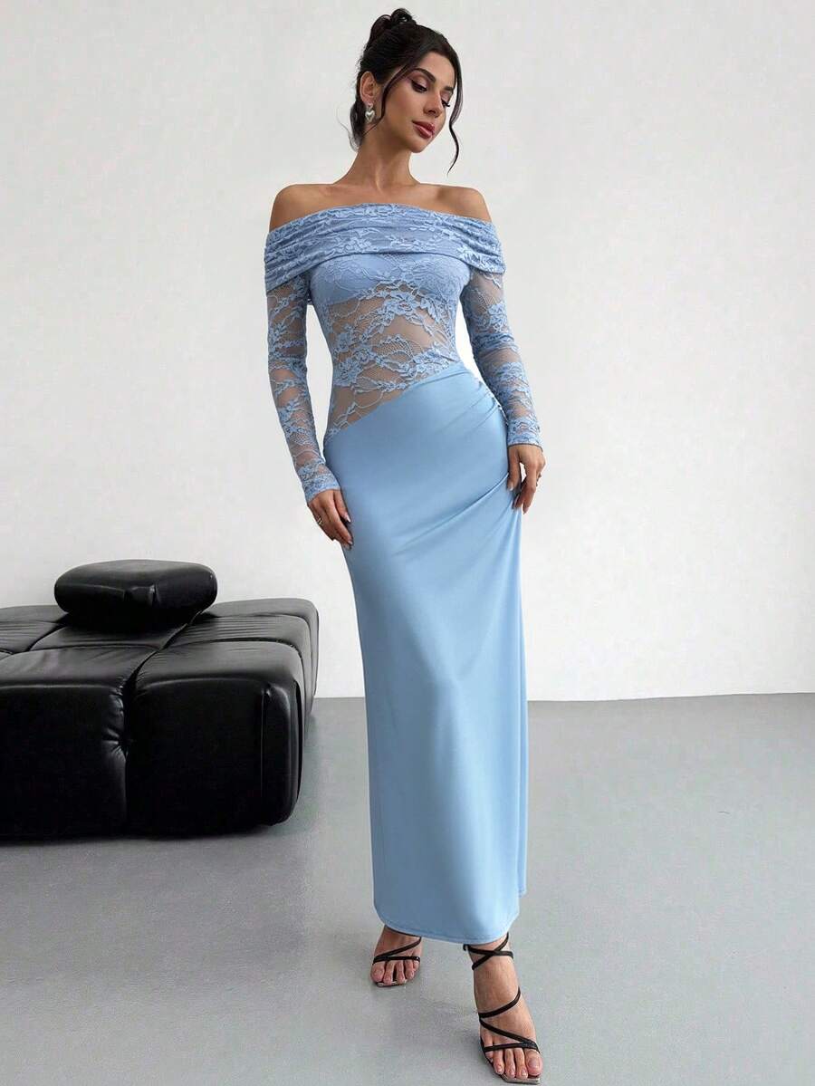 Firerie Women Summer Festival Old Money Elegant Sexy Minimalist Fashion Fatale Charm Valentine's Day  Party Date Off Shoulder Textured Mesh Sheer Gathered Low-Waist Bodycon Red Maxi - Image 39
