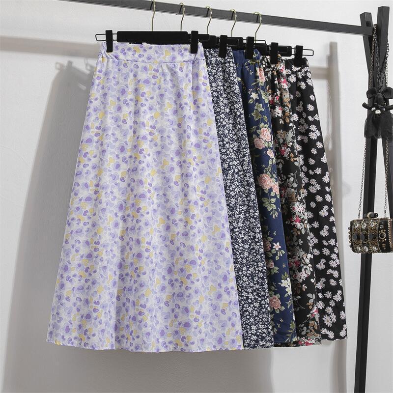 Floral skirt skirt women's summer new thin skirt small flower skirt skirt skirt long skirt summer