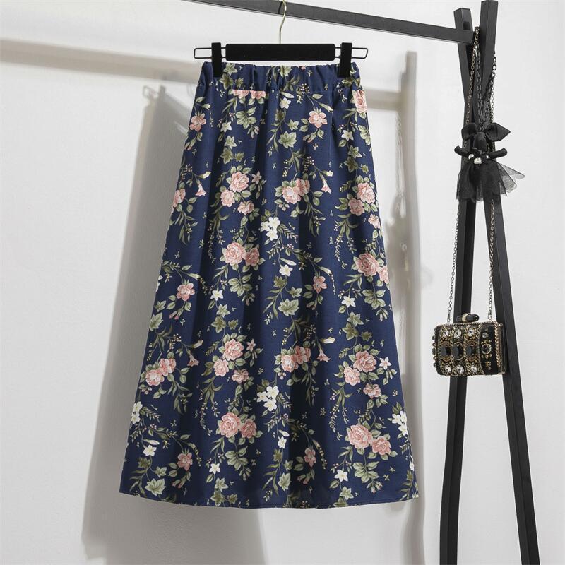Floral skirt skirt women's summer new thin skirt small flower skirt skirt skirt long skirt summer - Image 3