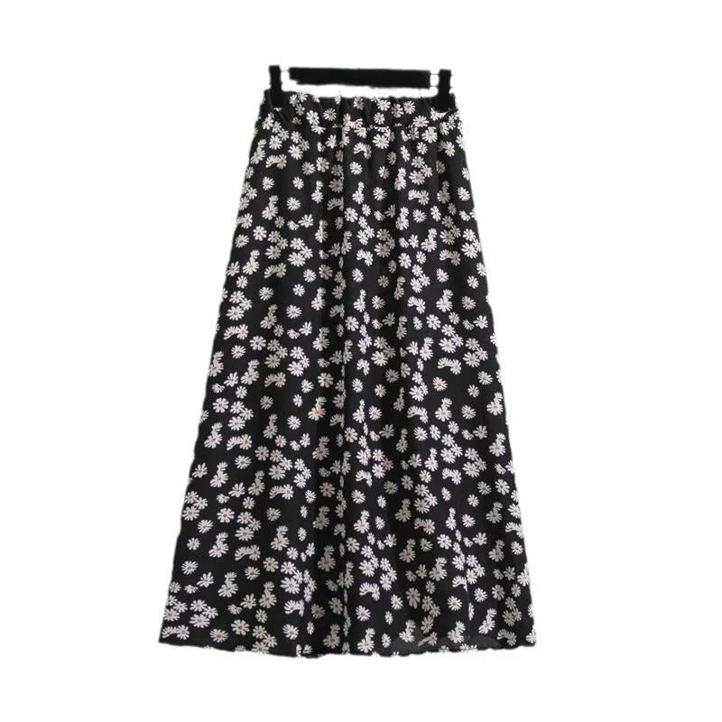 Floral skirt skirt women's summer new thin skirt small flower skirt skirt skirt long skirt summer - Image 5