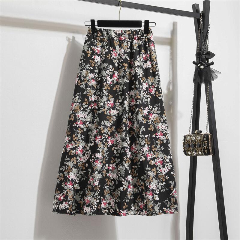Floral skirt skirt women's summer new thin skirt small flower skirt skirt skirt long skirt summer - Image 8