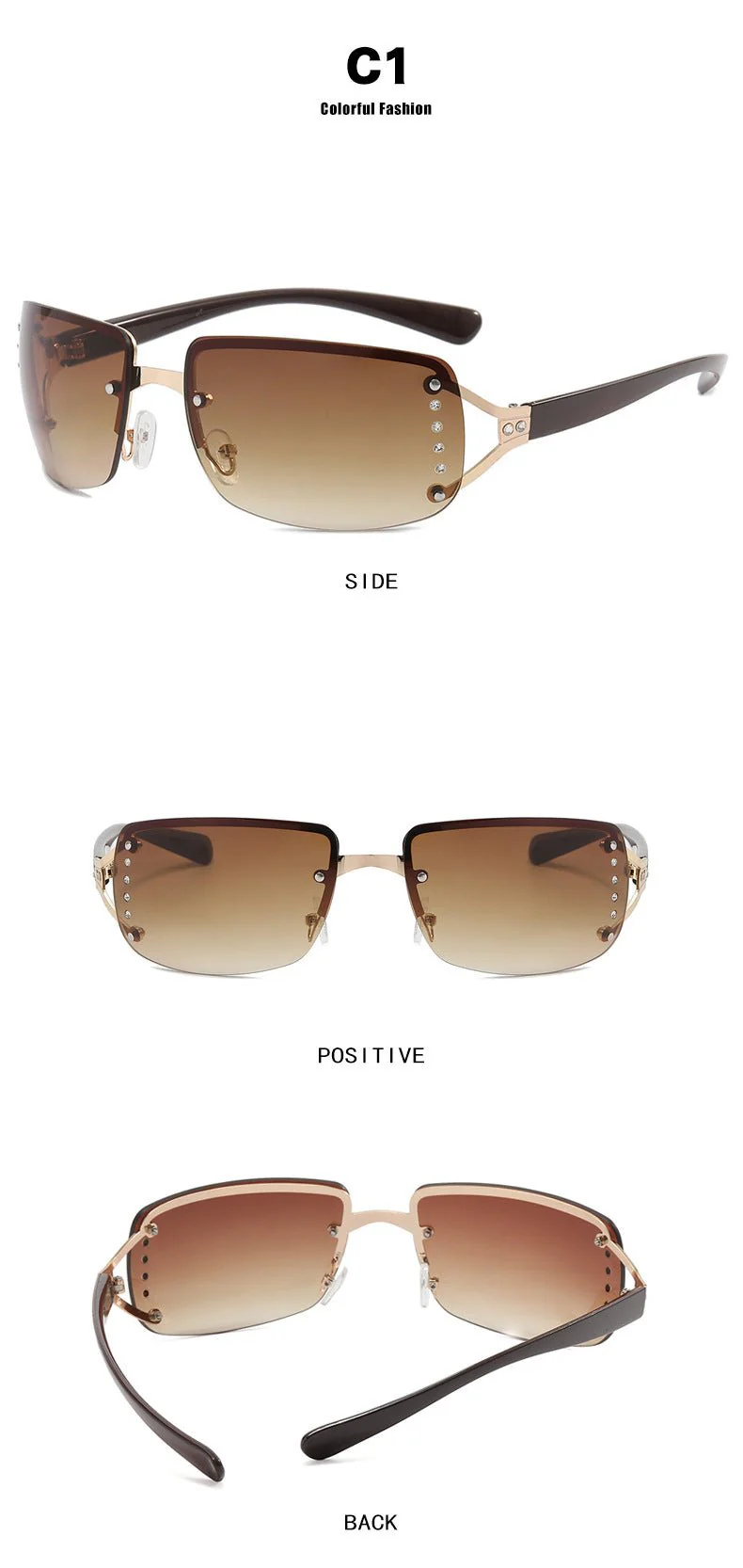 Frameless sunglasses Y2K sweet cool sunglasses 2025 new square sunglasses for women (FD) - Image 15
