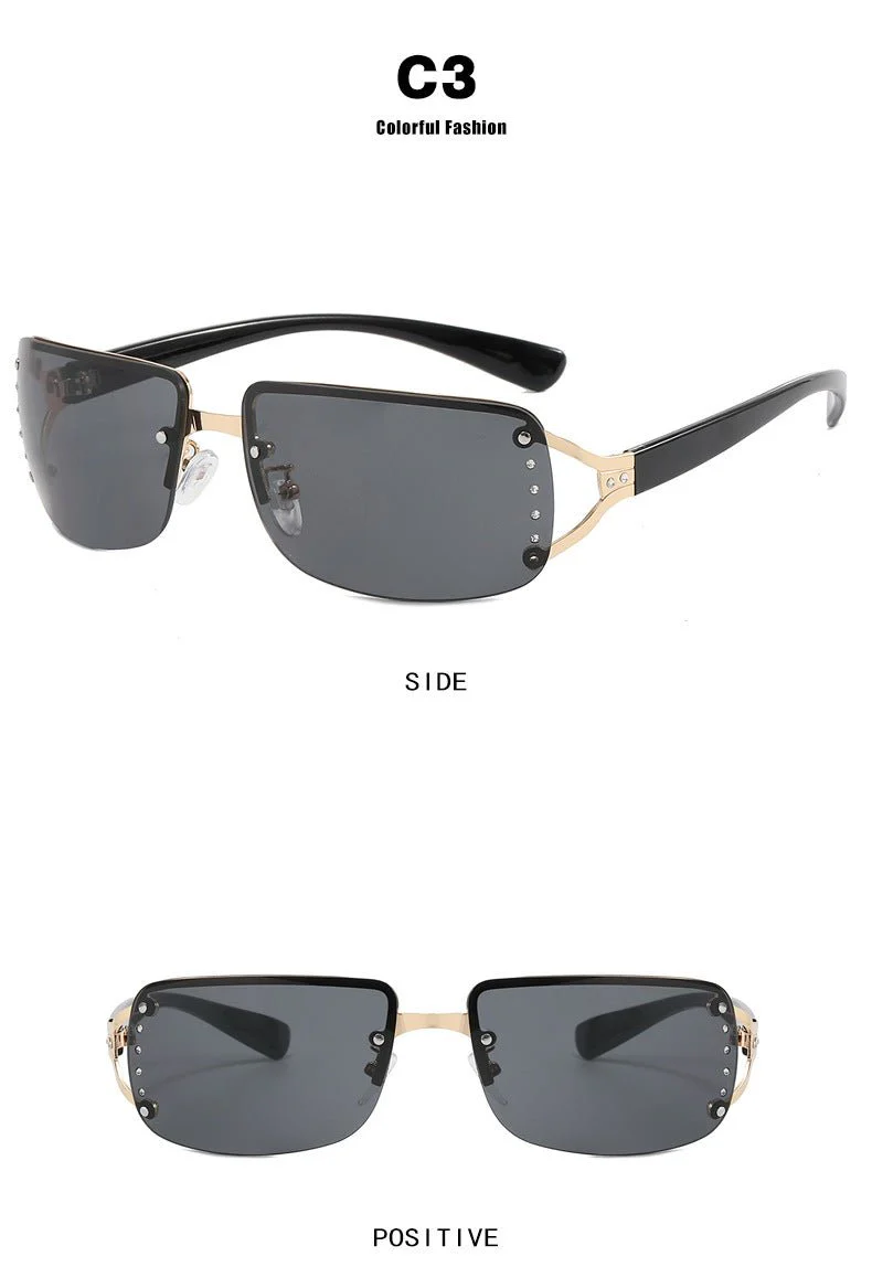 Frameless sunglasses Y2K sweet cool sunglasses 2025 new square sunglasses for women (FD) - Image 17