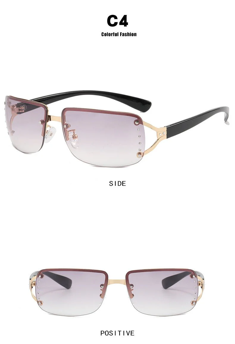 Frameless sunglasses Y2K sweet cool sunglasses 2025 new square sunglasses for women (FD) - Image 18
