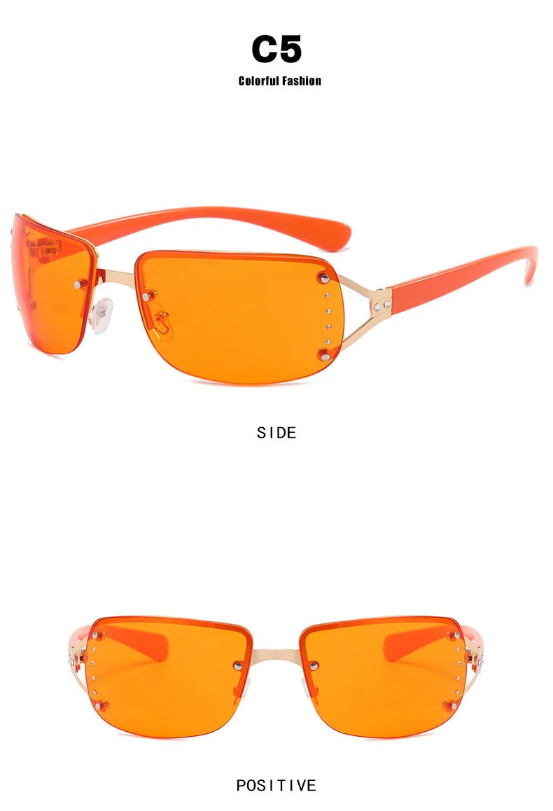 Frameless sunglasses Y2K sweet cool sunglasses 2025 new square sunglasses for women (FD) - Image 19