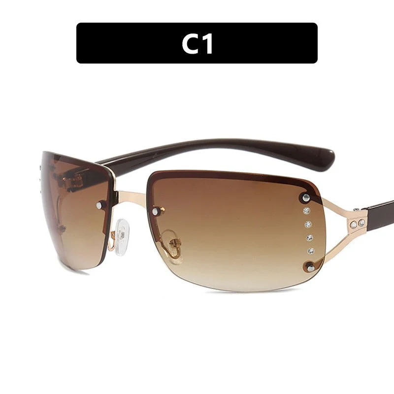 Frameless sunglasses Y2K sweet cool sunglasses 2025 new square sunglasses for women (FD) - Image 2