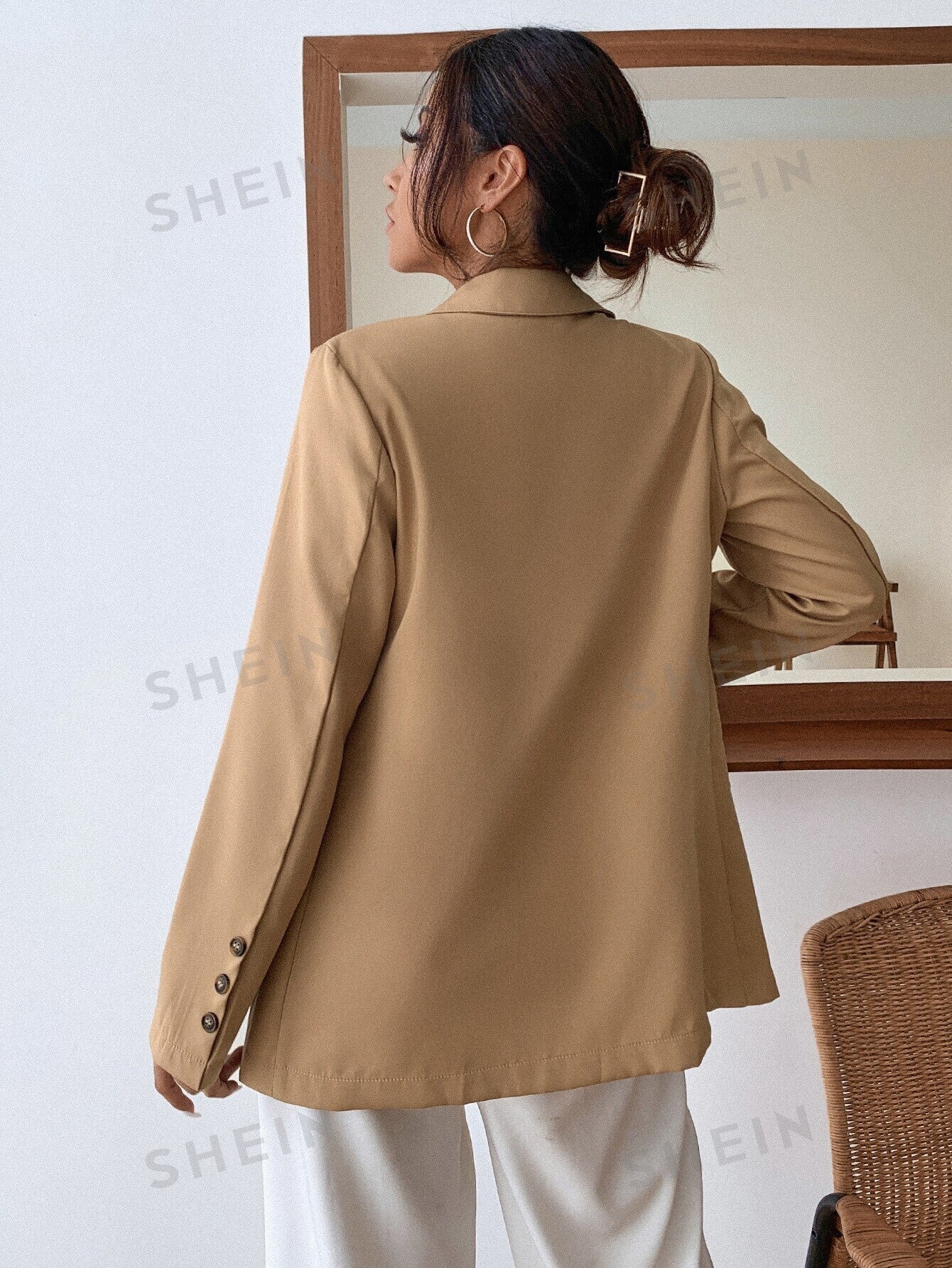 Frenchy Double Button Lapel Collar Blazer - Image 6