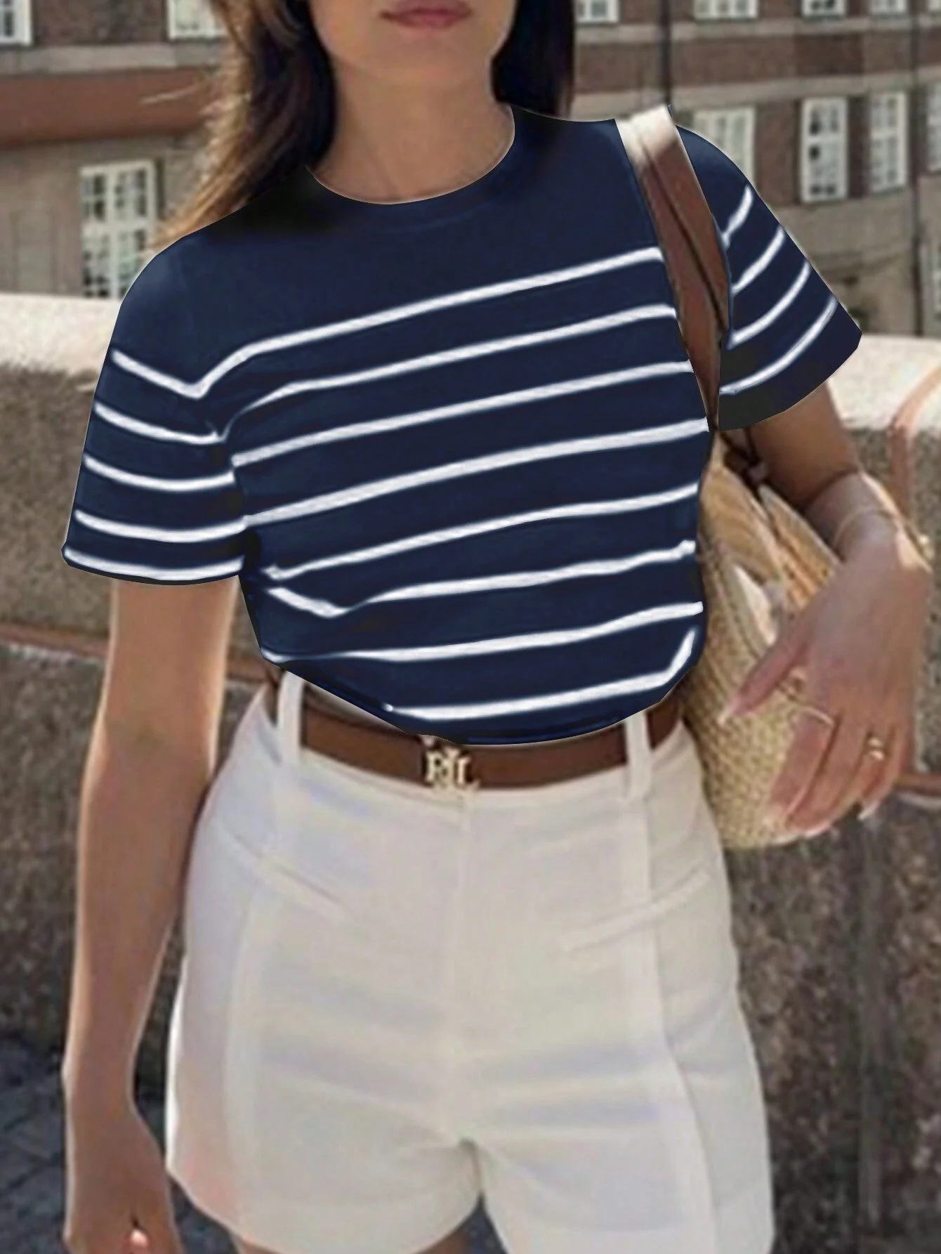 Frenchy Women Striped Casual Versatile T-Shirt - Image 10