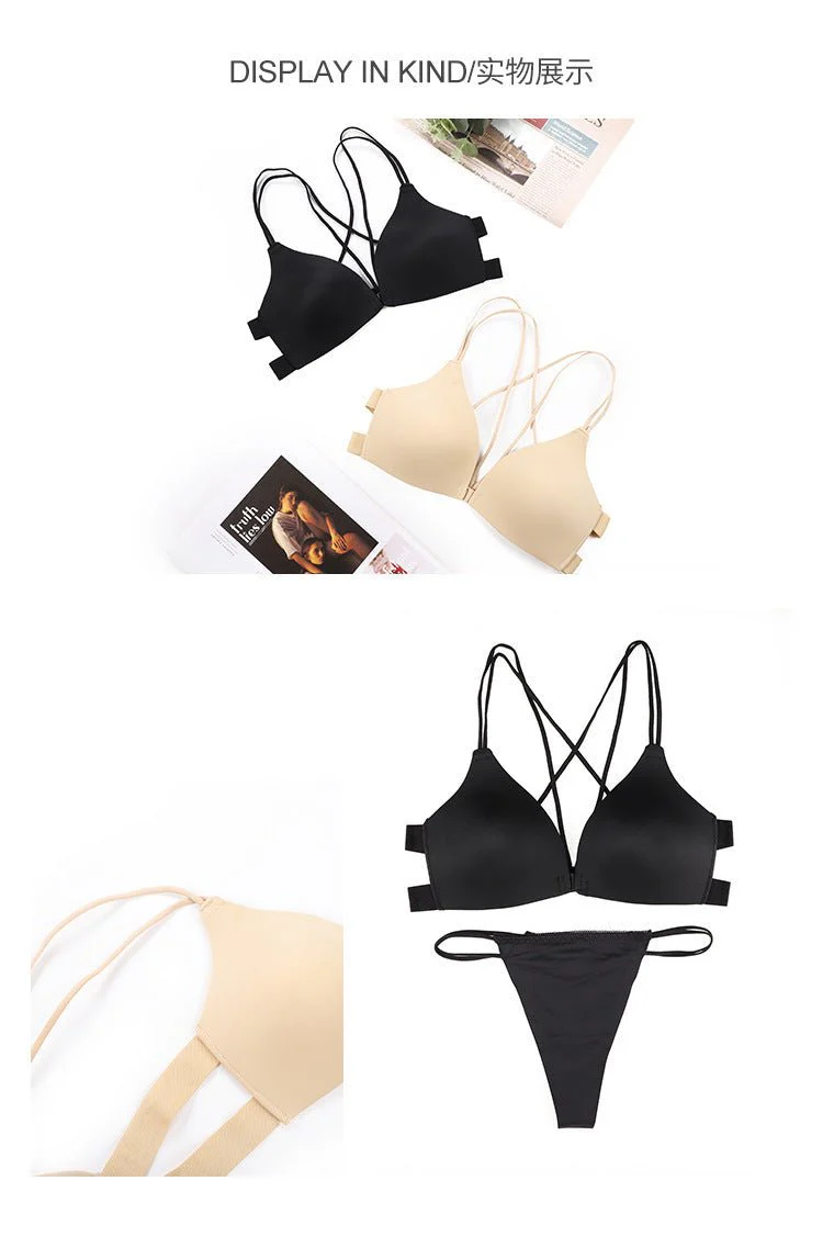 Front buckle, no steel ring yoga push up anti-lower plate sxy bra set FD - Image 8