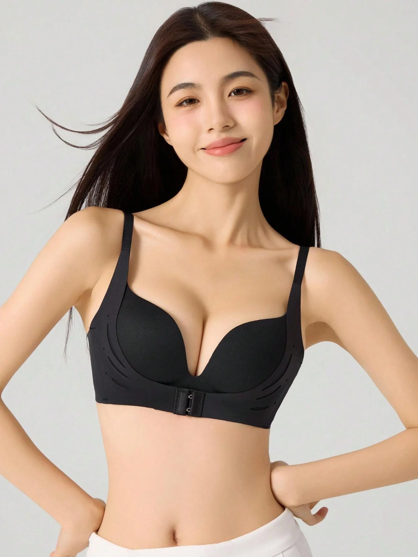 Front Closure Push Up Bra With Thick Padding, Wireless [For Small Bust] - Image 4