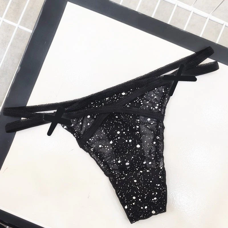 Fun cross hollow T pants female starry sky thongs FD - Image 3