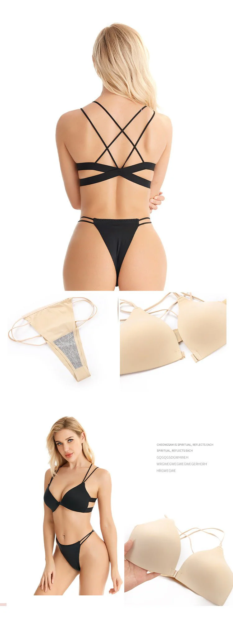 Glossy Lift | Front Buckle No-Wire Push-Up Bra Set - Image 10