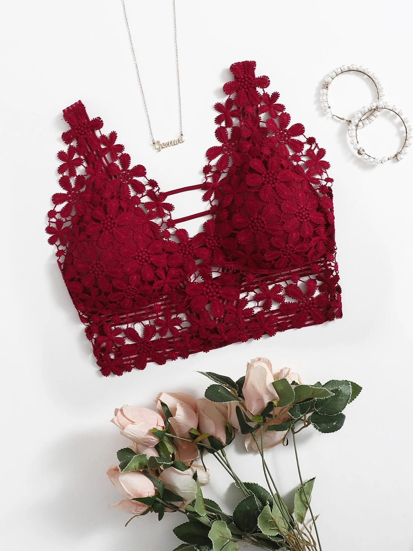 Guipure Lace Longline Bralette FD - Image 3