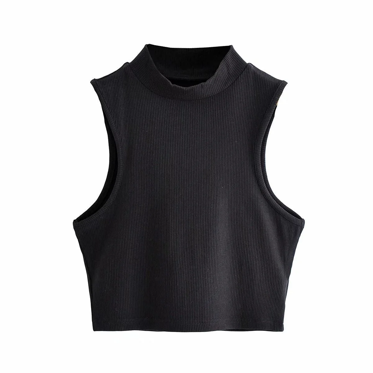 Half turtleneck vest female outer wear trend summer new ins sleeveless short slim cami top - Image 17
