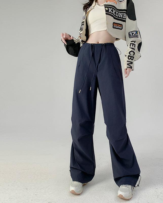 High waist casual parachute pants slim loose wide leg pants - Image 6