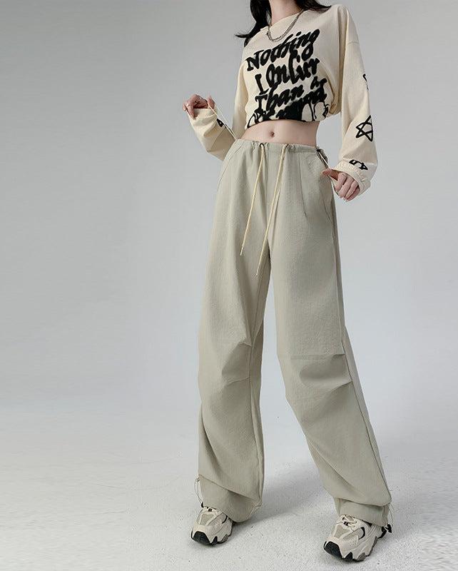 High waist casual parachute pants slim loose wide leg pants - Image 8