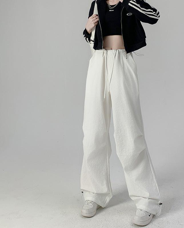 High waist casual parachute pants slim loose wide leg pants - Image 9