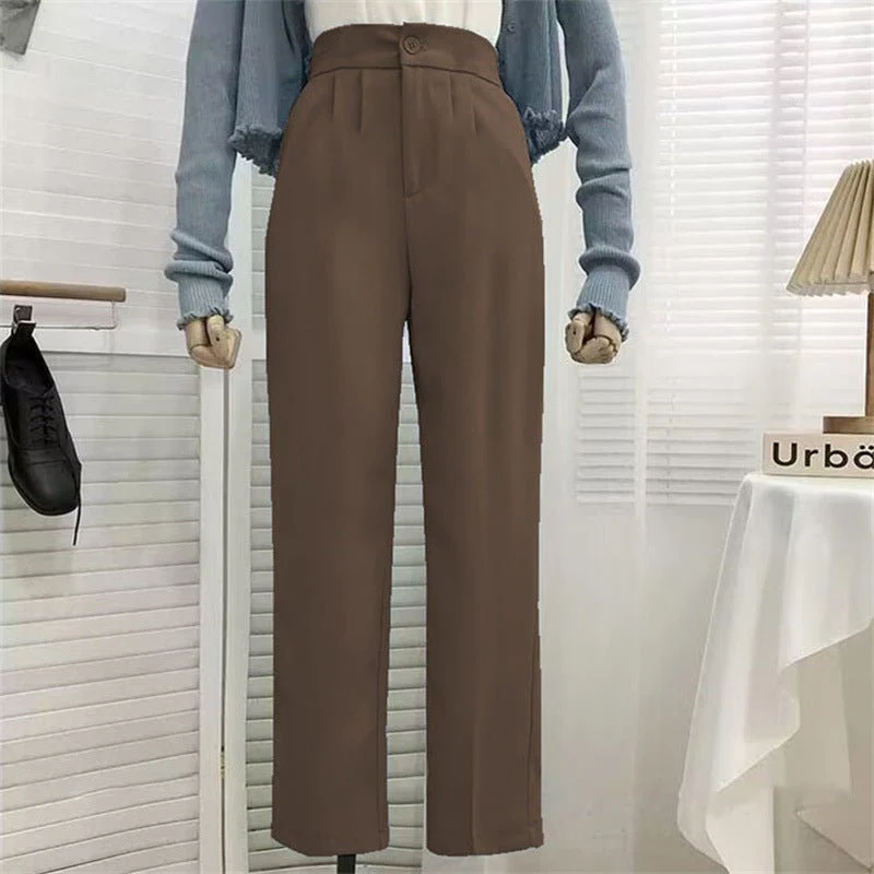 High waist drape casual wide leg suit pants for women - Image 14