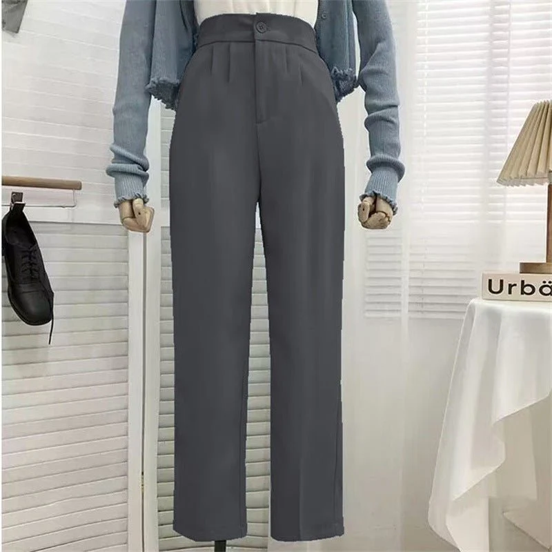 High waist drape casual wide leg suit pants for women - Image 16