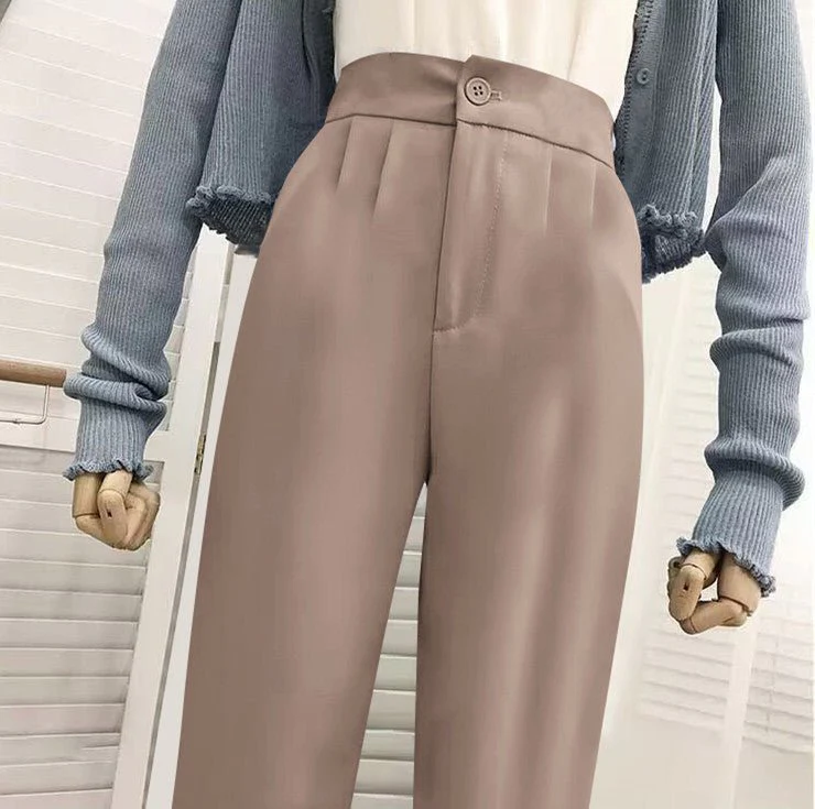 High waist drape casual wide leg suit pants for women - Image 2