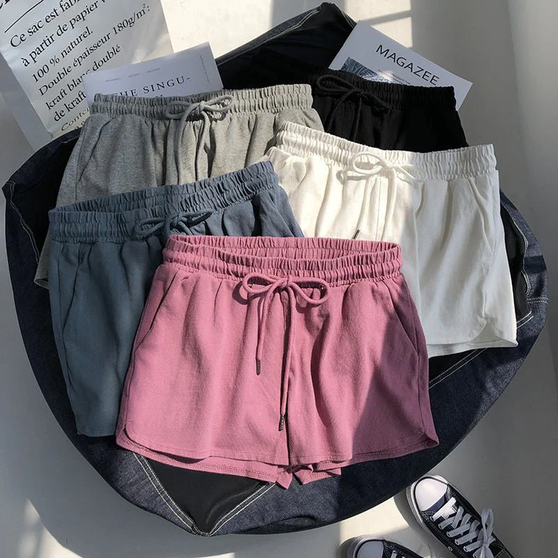 High waist elastic waist sports shorts women's loose casual outer wear 2025 new wide leg pants home shorts summer - Image 11